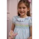Katherine Johnson Dress Blue Sky Gingham with Rainbow Hand Smocking Katherine Johnson Dress Blue Sky Gingham with Rainbow Hand Smocking